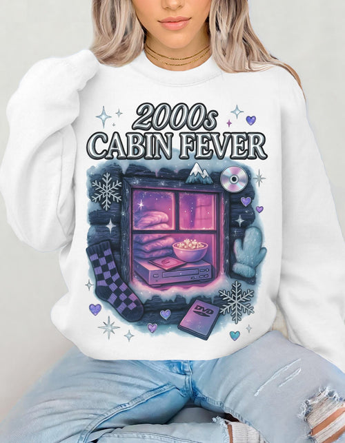 2000s Cabin Fever Sweatshirt - Unisex Cozy Crewneck Nostalgic Y2K Loungewear Graphic Pullover