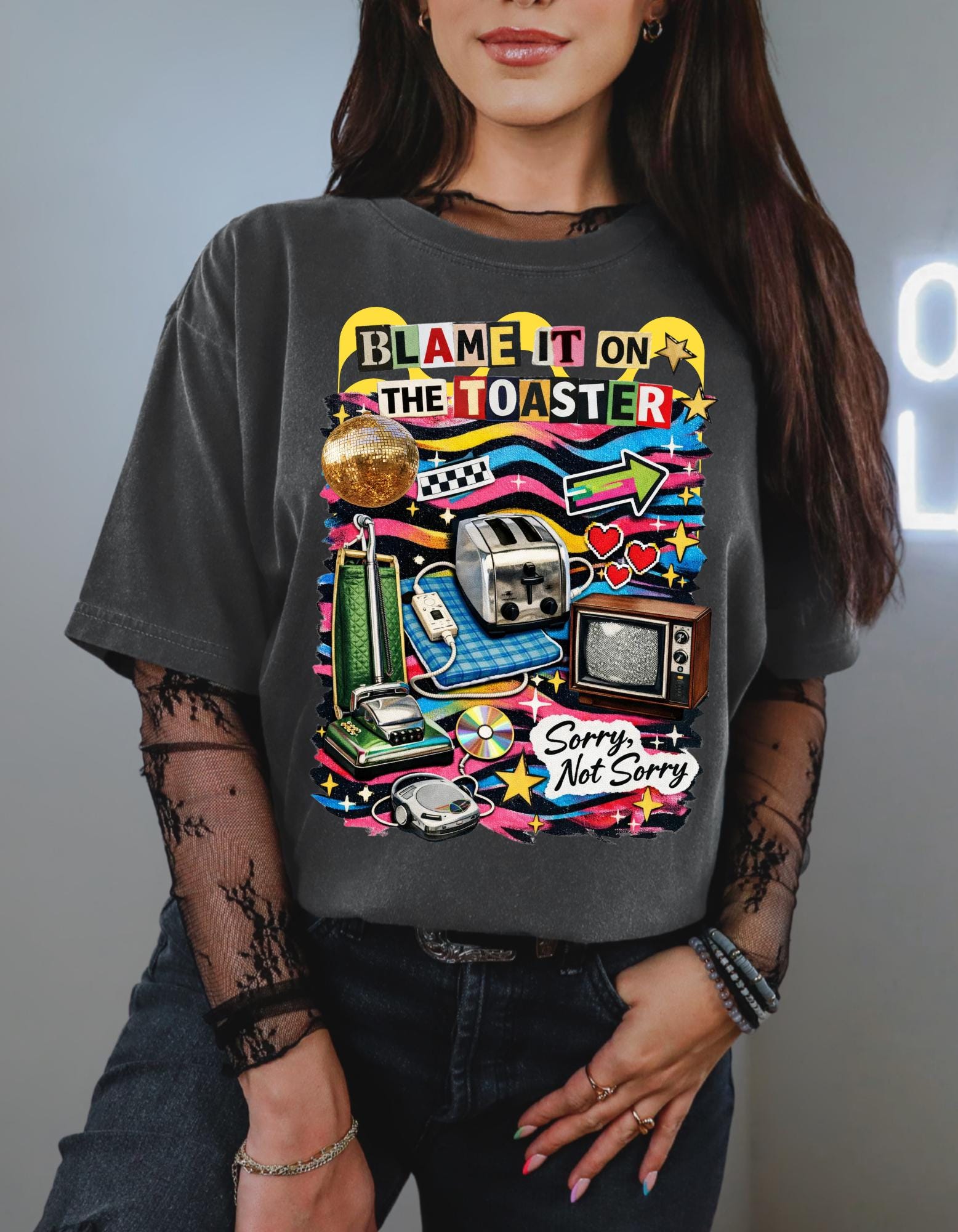 Retro Toaster Graphic Tee | Funny Vintage Appliance Collage