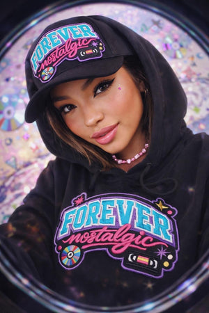 Forever Nostalgic Bunny Hoodie | Retro Gaming Vaporwave Rabbit