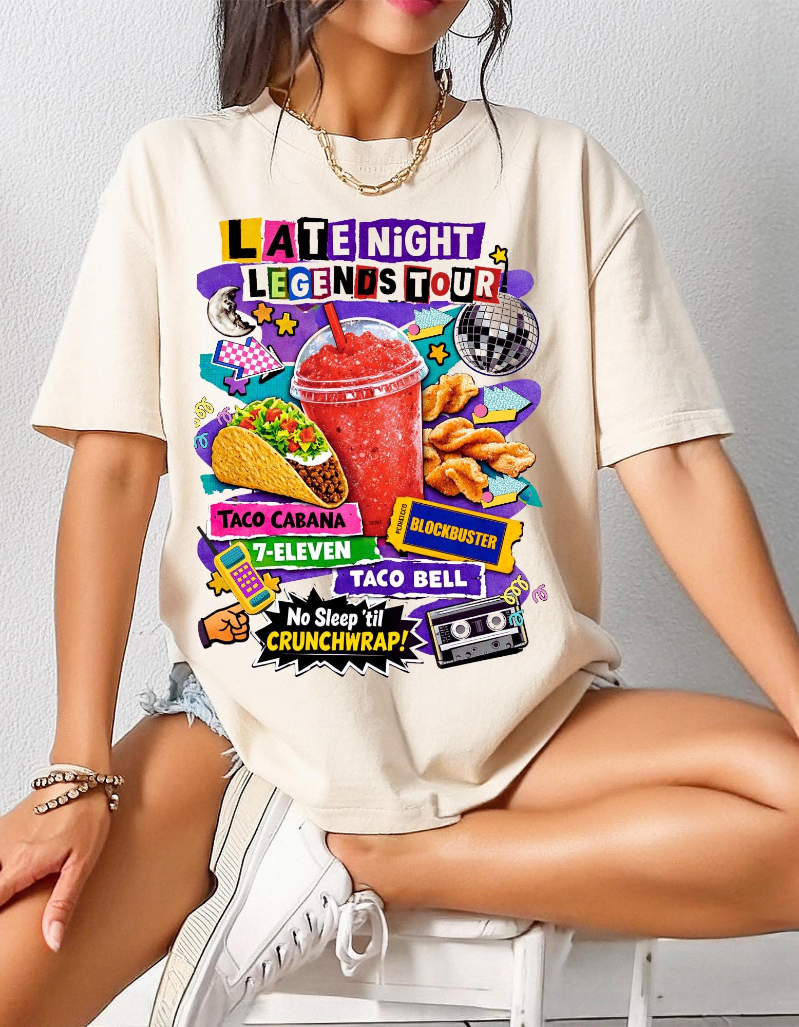 Late Night Legends Tour T-Shirt | Fast Food Graphic Tee