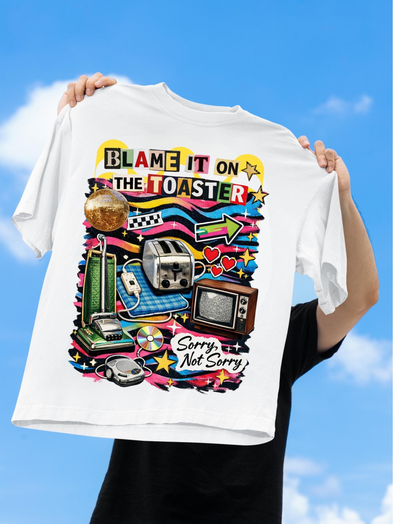 Retro Toaster Graphic Tee | Funny Vintage Appliance Collage